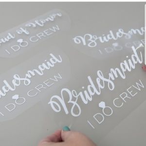 4 bridesmaids 1 bride Iron on Decal shirt wedding